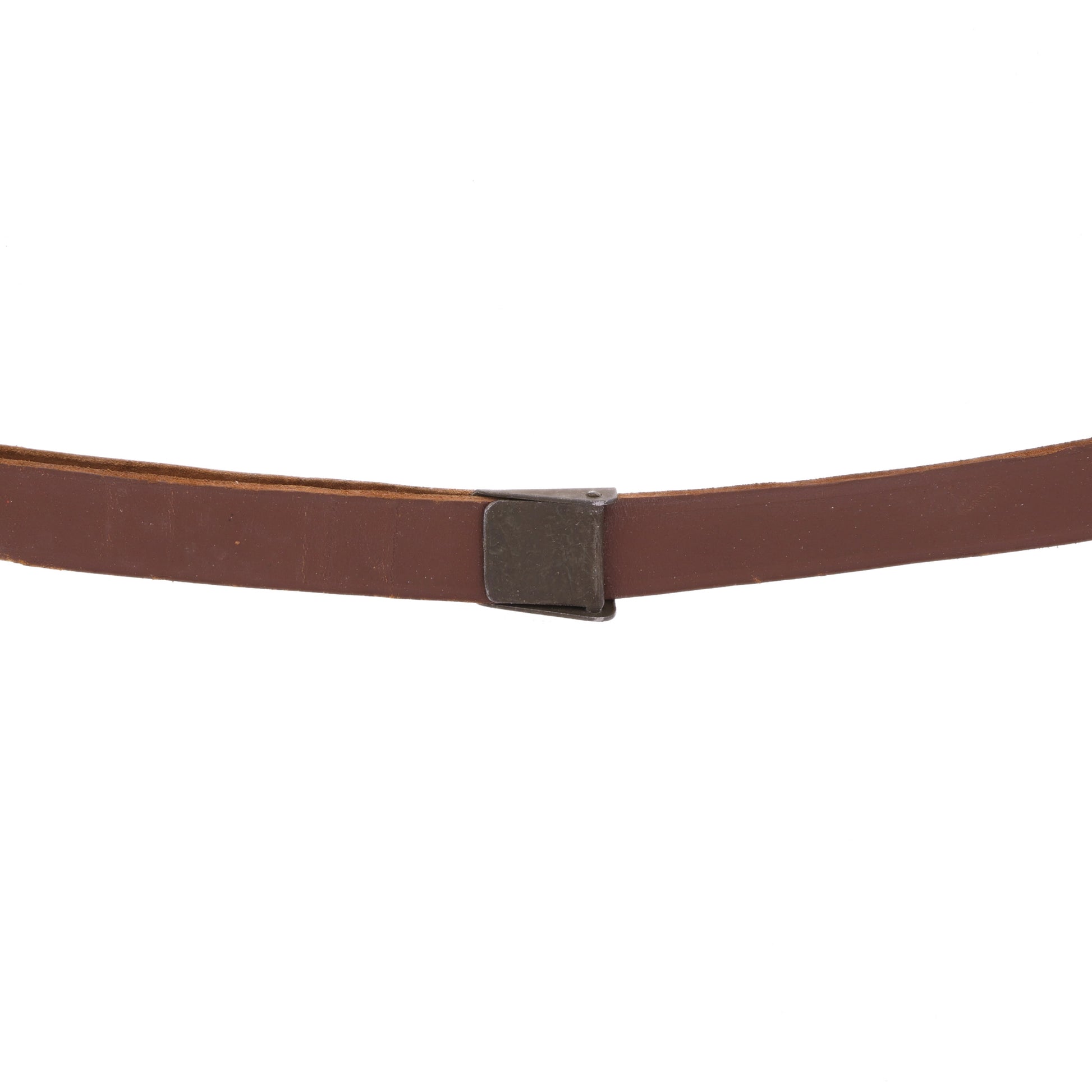 WWII U.S. M-1 Helmet Liner Leather Chinstrap with Green Buckle