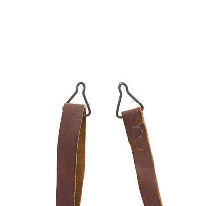 WWII U.S. M-1 Helmet Liner Leather Chinstrap with Green Buckle