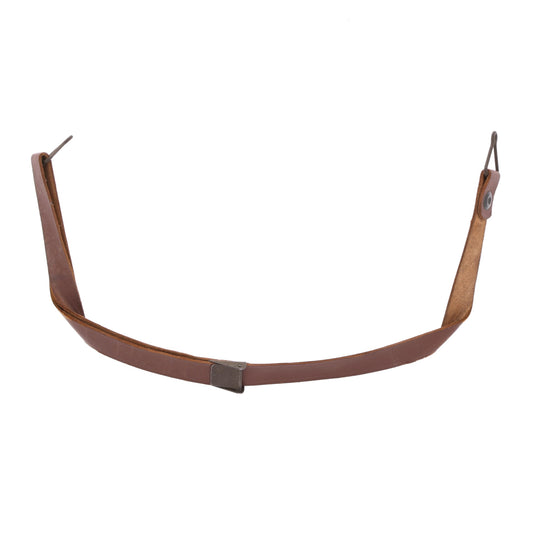 WWII U.S. M-1 Helmet Liner Leather Chinstrap with Green Buckle