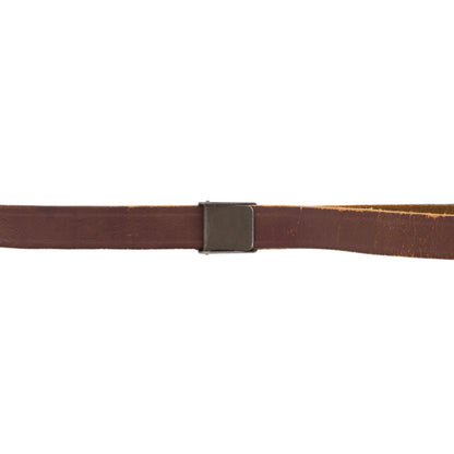 WWII U.S. M-1 Helmet Liner Leather Chinstrap with Green Buckle
