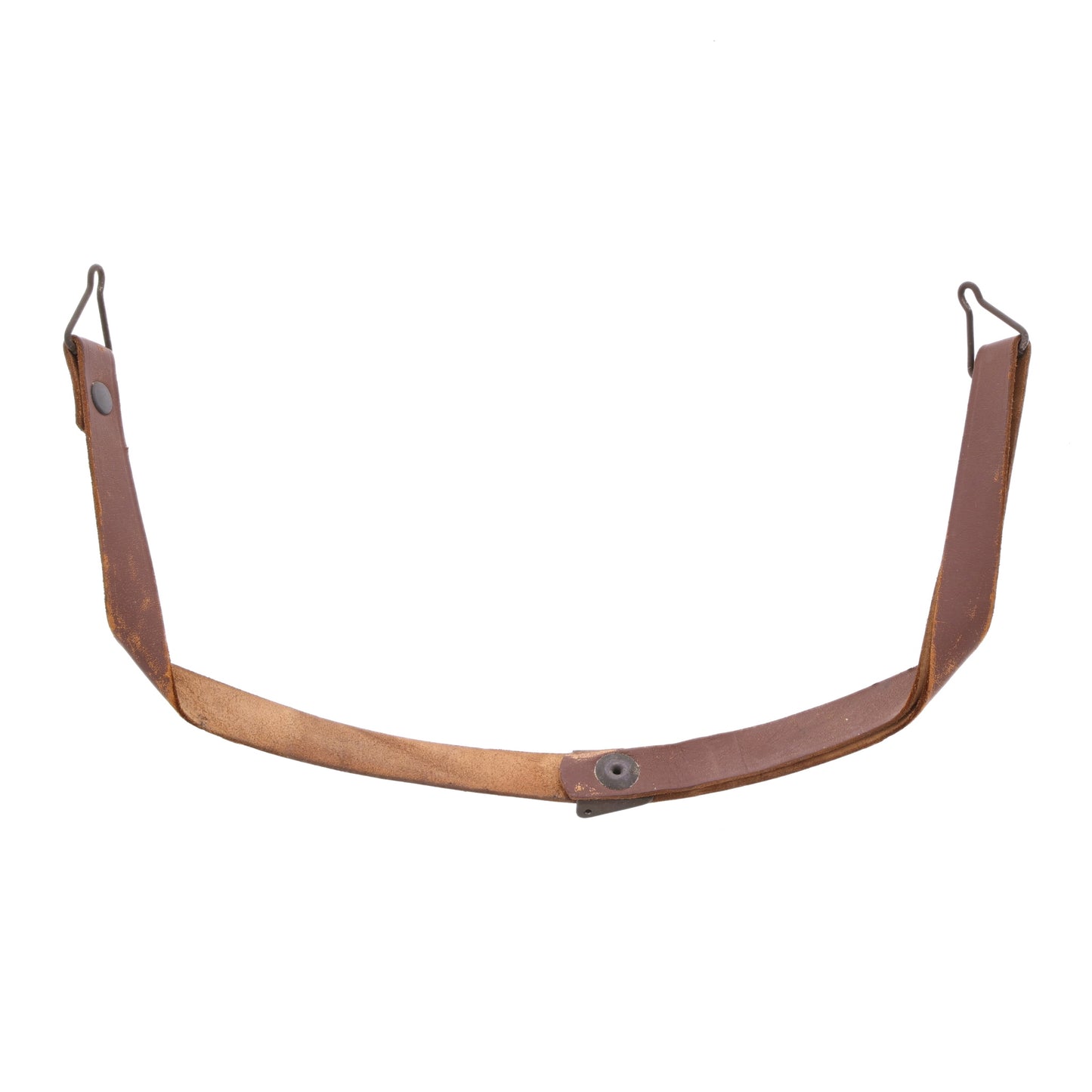 WWII U.S. M-1 Helmet Liner Leather Chinstrap with Green Buckle