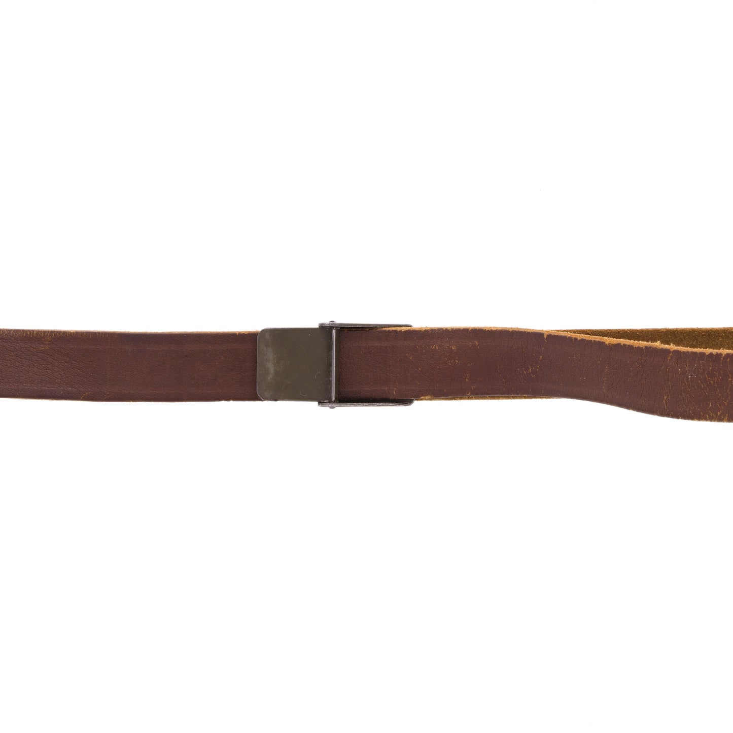 WWII U.S. M-1 Helmet Liner Leather Chinstrap with Green Buckle