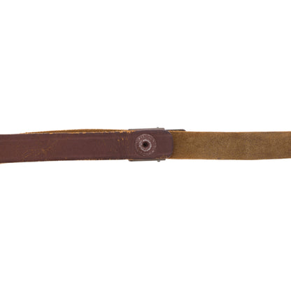 WWII U.S. M-1 Helmet Liner Leather Chinstrap with Green Buckle