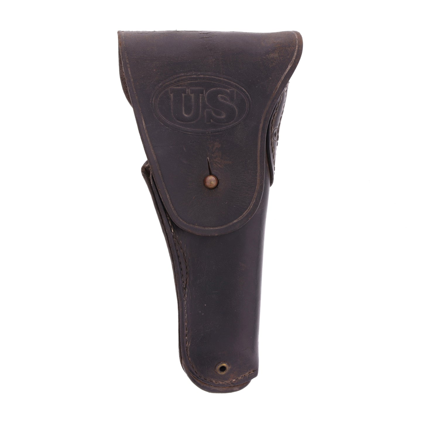WWII U.S. M1916 Holster for M1911 Pistol by Sears Saddlery Co. with Post-War Blackened Leather (Undated)