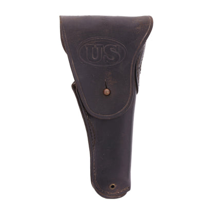 WWII U.S. M1916 Holster for M1911 Pistol by Sears Saddlery Co. with Post-War Blackened Leather (Undated)