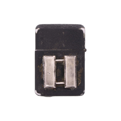 WWII U.S. Matawan "Wind-Master" Lighter with Black Crackle Finish & Sterling Silver Capt.'s Rank Pin Identified to Capt. Marcella V. Brandyberry