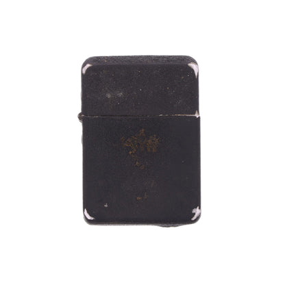WWII U.S. Matawan "Wind-Master" Lighter with Black Crackle Finish & Sterling Silver Capt.'s Rank Pin Identified to Capt. Marcella V. Brandyberry