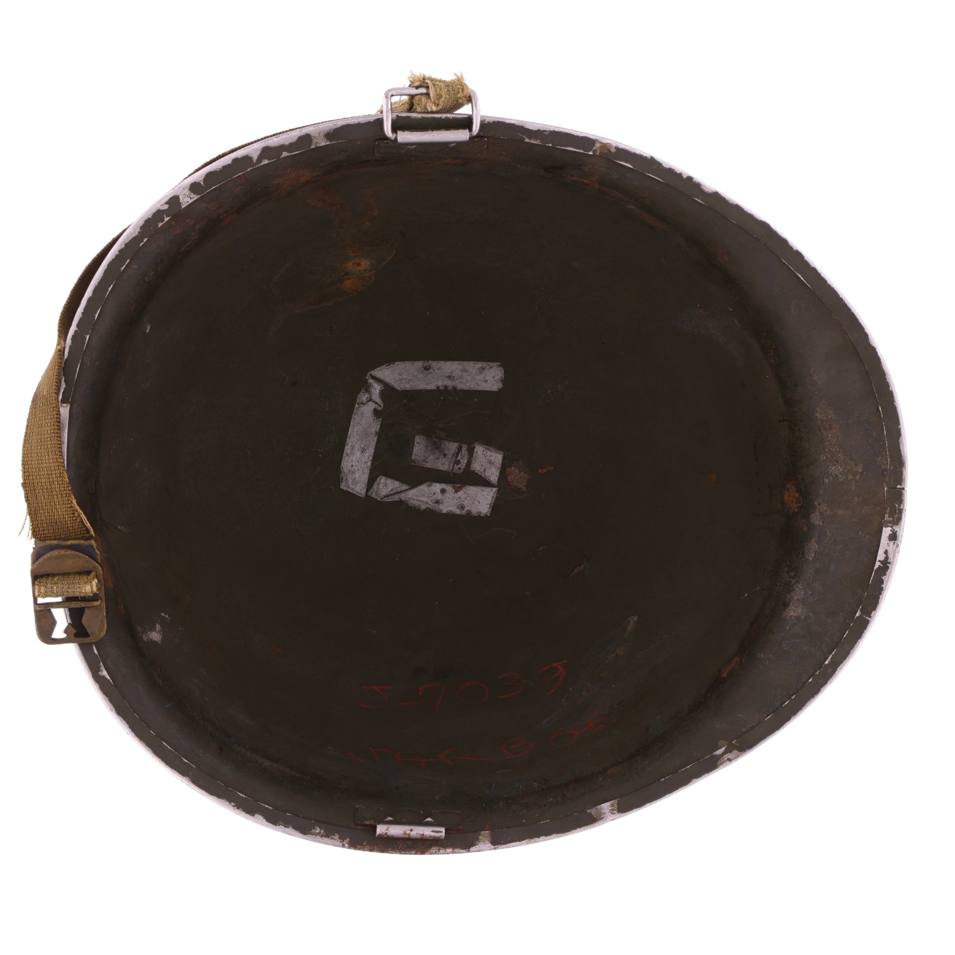 WWII U.S. McCord Front Seam Swivel Loop M-1 Helmet Shell Named to "Jarboe" (1944)