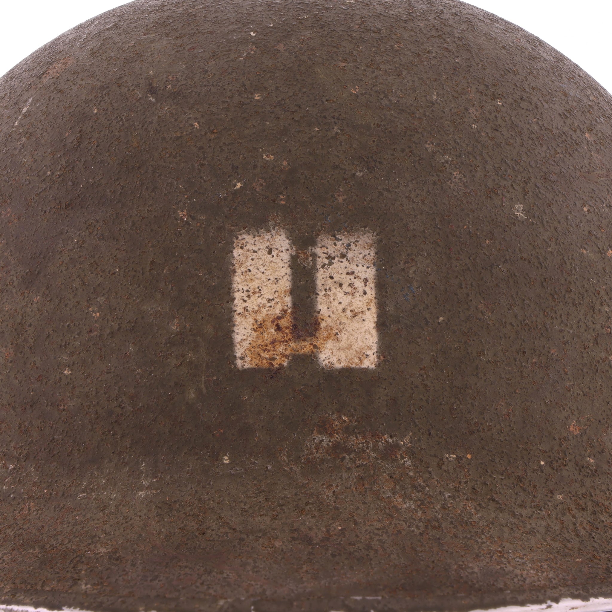 WWII U.S. McCord M-2 "D-Bail" Paratrooper Helmet Shell with Painted Capt.'s Rank Insignia (1942)