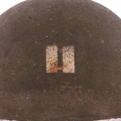 WWII U.S. McCord M-2 "D-Bail" Paratrooper Helmet Shell with Painted Capt.'s Rank Insignia (1942)