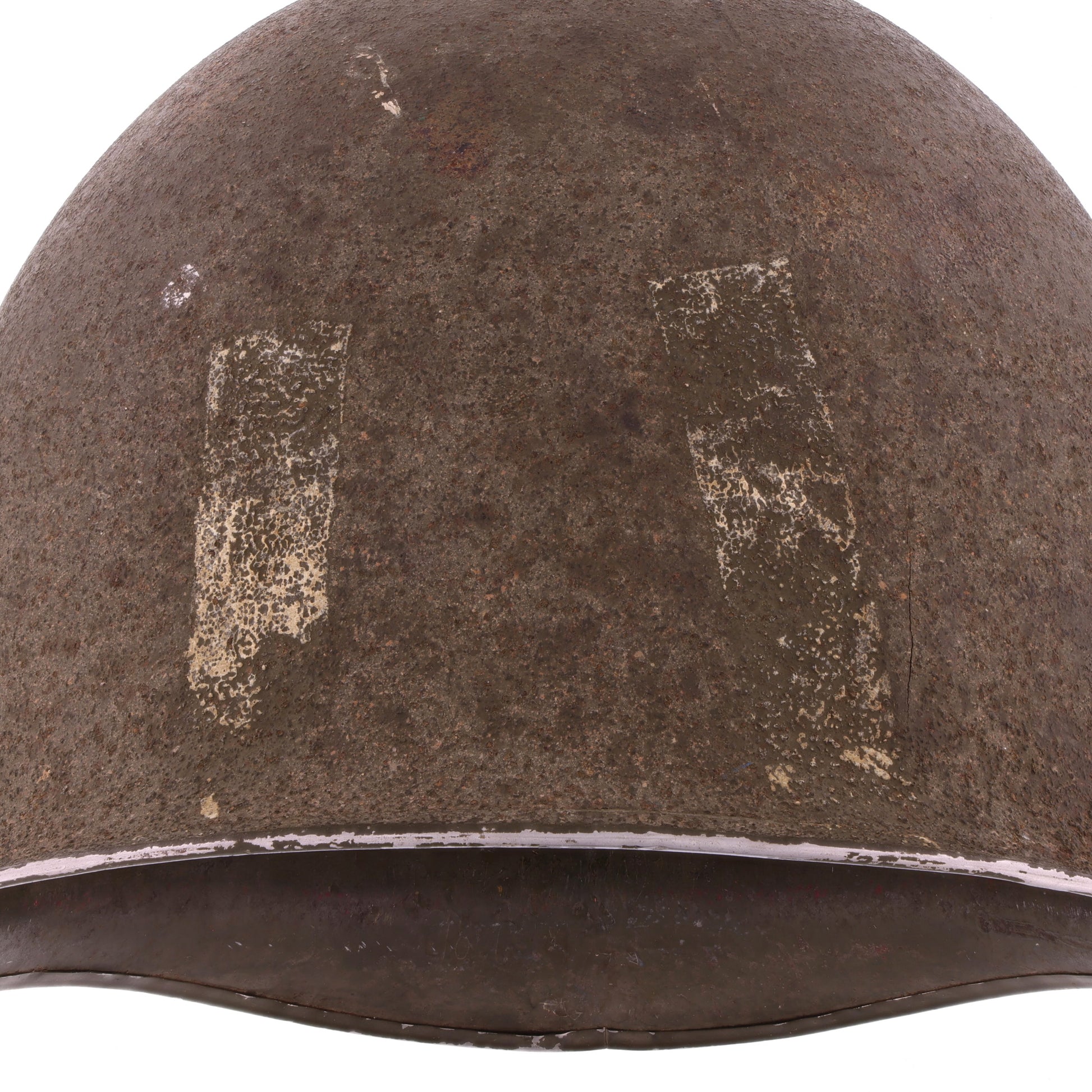 WWII U.S. McCord M-2 "D-Bail" Paratrooper Helmet Shell with Painted Capt.'s Rank Insignia (1942)