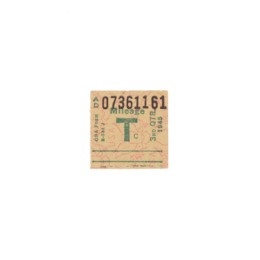 WWII U.S. Mileage Ration Coupon (1945)