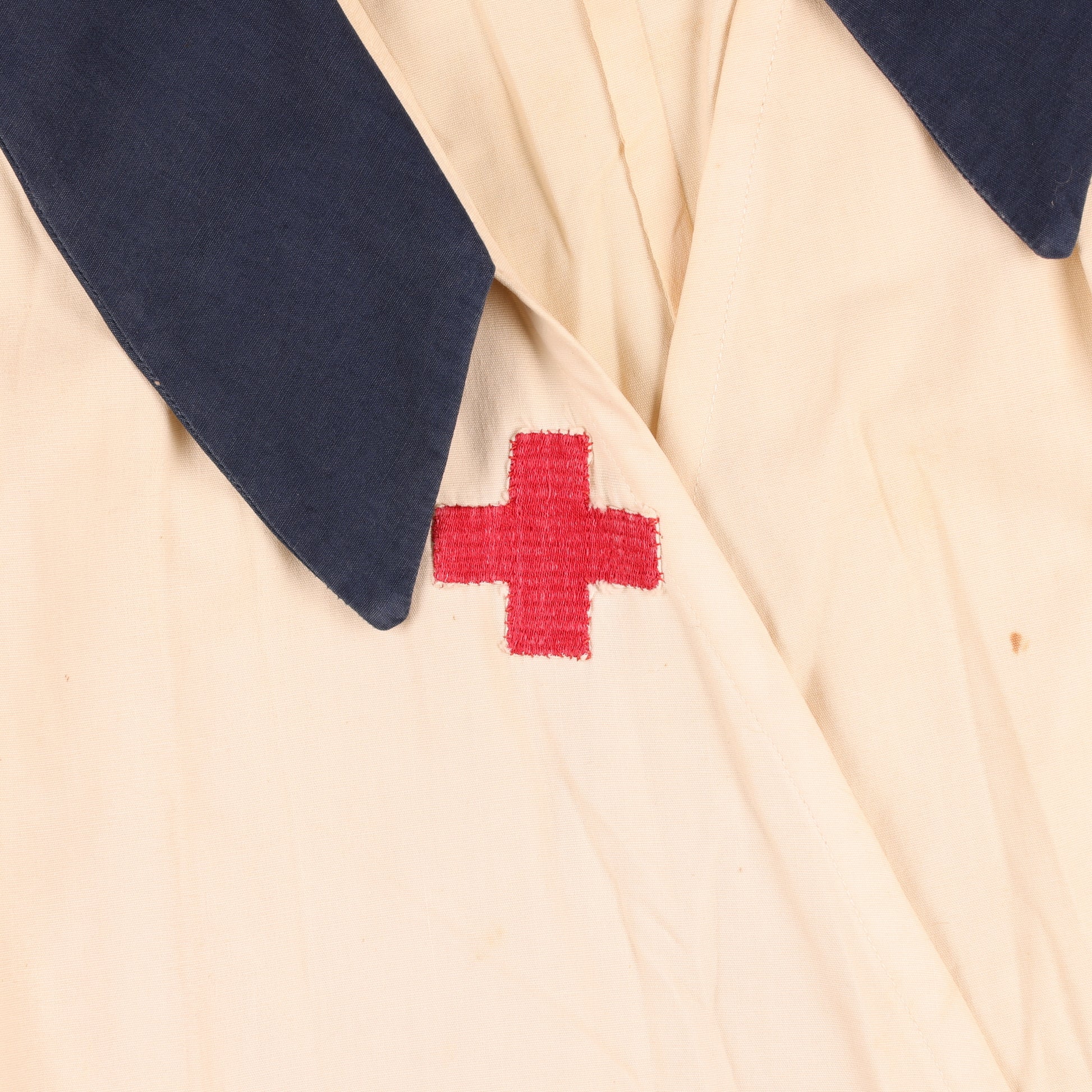 WWII U.S. Nurse's White Cotton Ward Dress by Maid of Orleans Named to Elizabeth Phelps (Size 34)