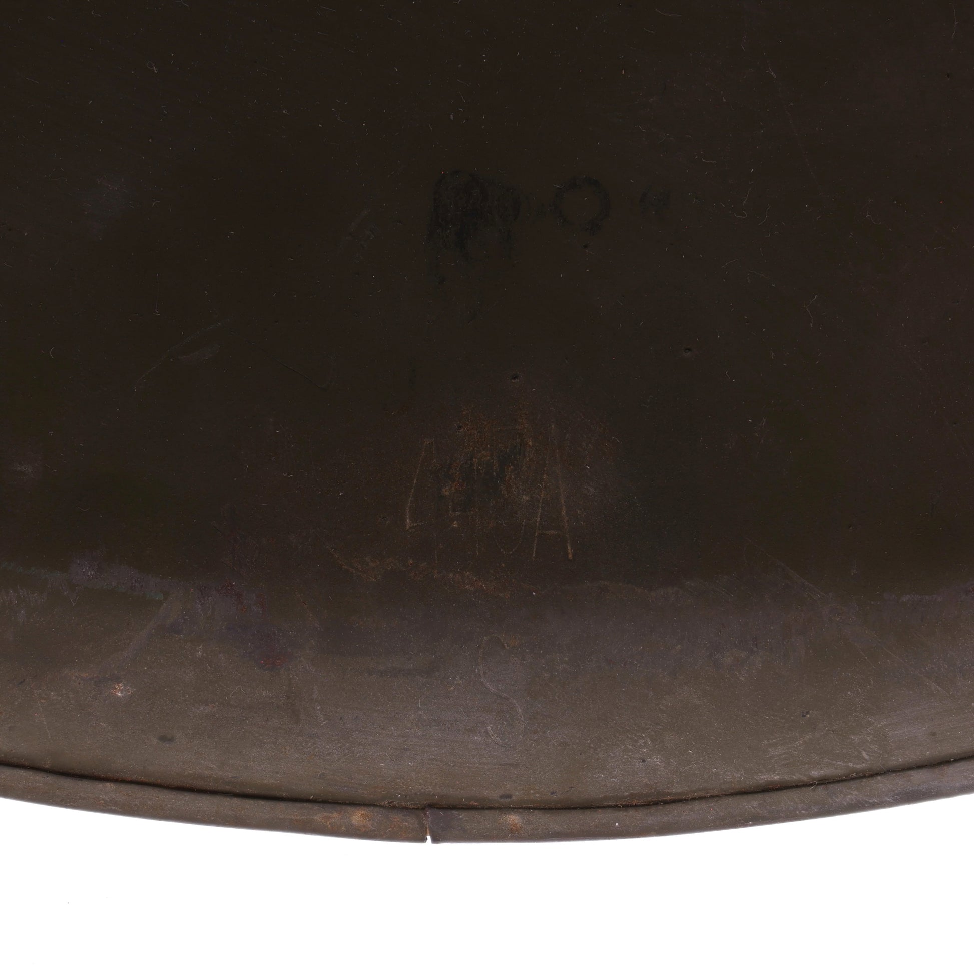 WWII U.S. Schlueter Front Seam Swivel Loop M-1 Helmet Shell (1944)