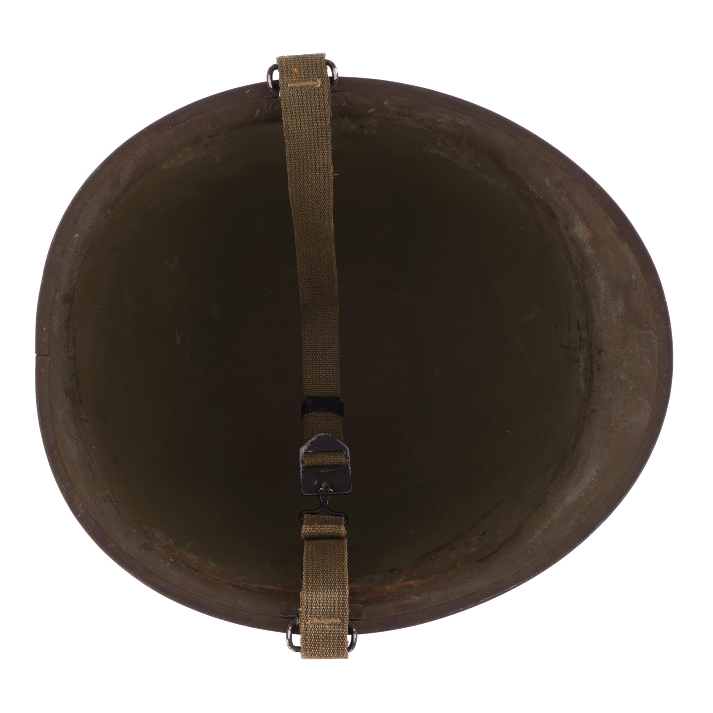 WWII U.S. Schlueter Rear Seam Swivel Loop M-1 Helmet Shell (1944)