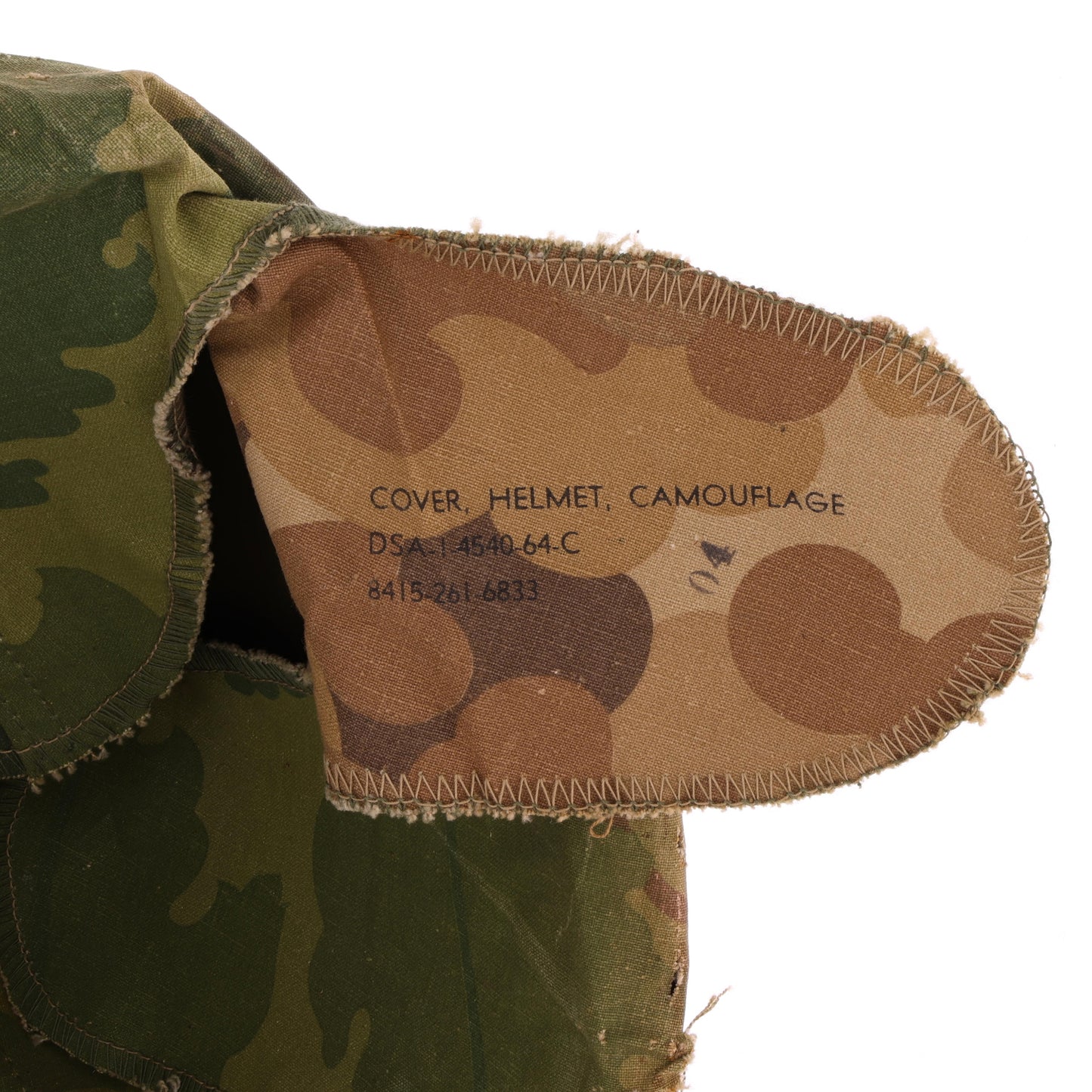 Vietnam War U.S. Schlueter Swivel Loop M-1 Helmet & Liner Set with Camouflage Cover (1944-64)