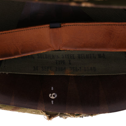 Vietnam War U.S. Schlueter Swivel Loop M-1 Helmet & Liner Set with Camouflage Cover (1944-64)