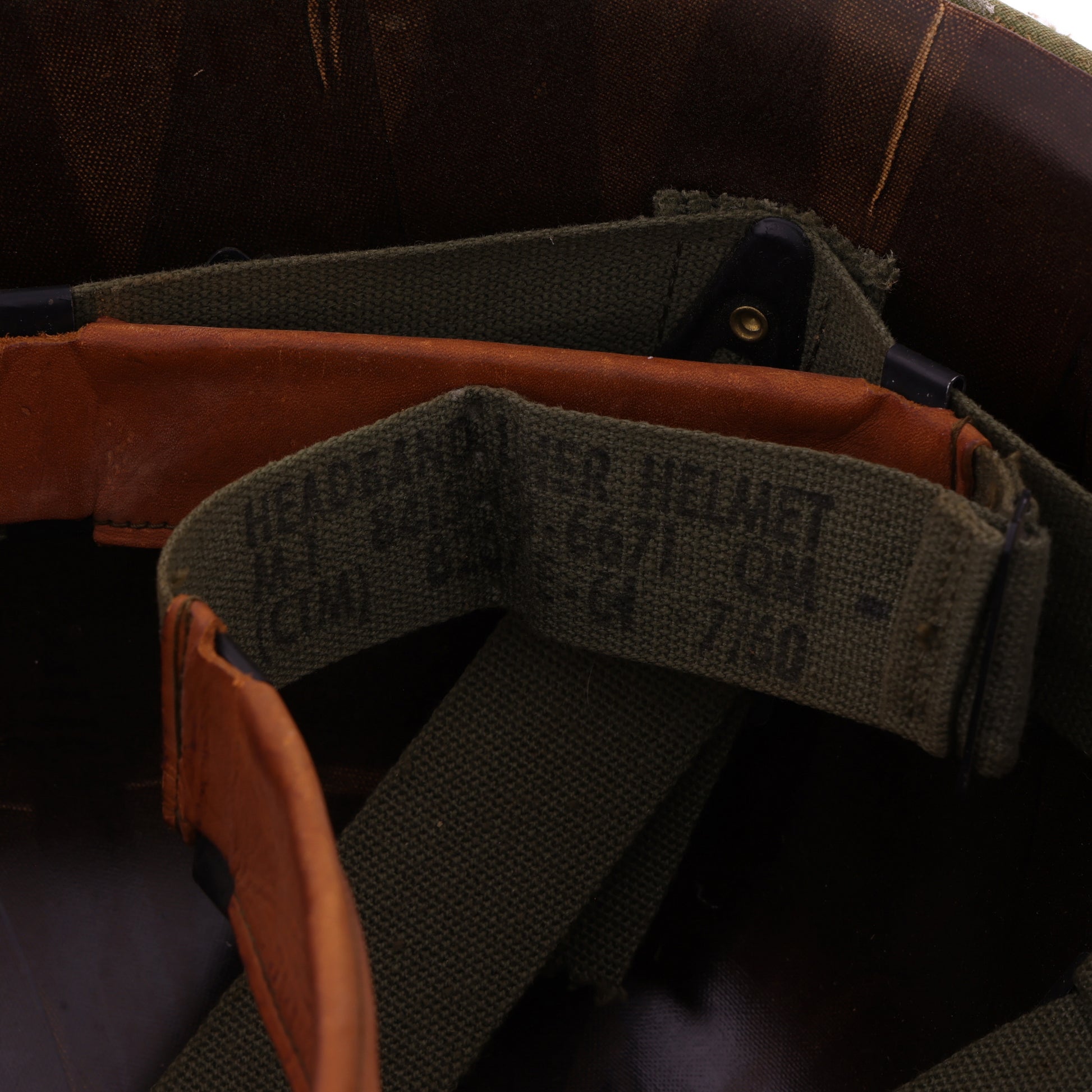 Vietnam War U.S. Schlueter Swivel Loop M-1 Helmet & Liner Set with Camouflage Cover (1944-64)