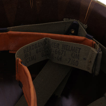 Vietnam War U.S. Schlueter Swivel Loop M-1 Helmet & Liner Set with Camouflage Cover (1944-64)