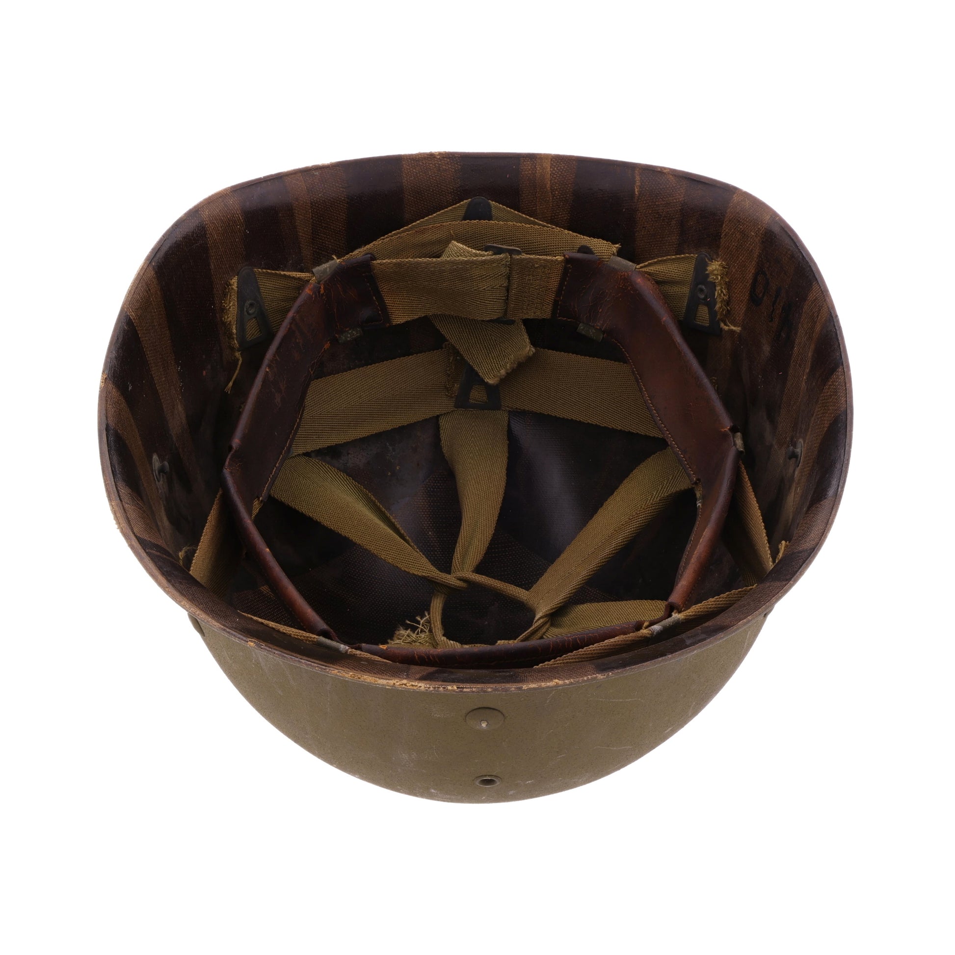 WWII U.S. Seaman Paper Co. M-1 Helmet Liner with Headband & Neckband (1944-45)
