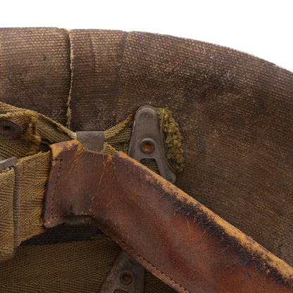 WWII U.S. St. Clair M-1 Helmet Liner with Painted Military Police Insignia & Pvt.'s Rank (1942)