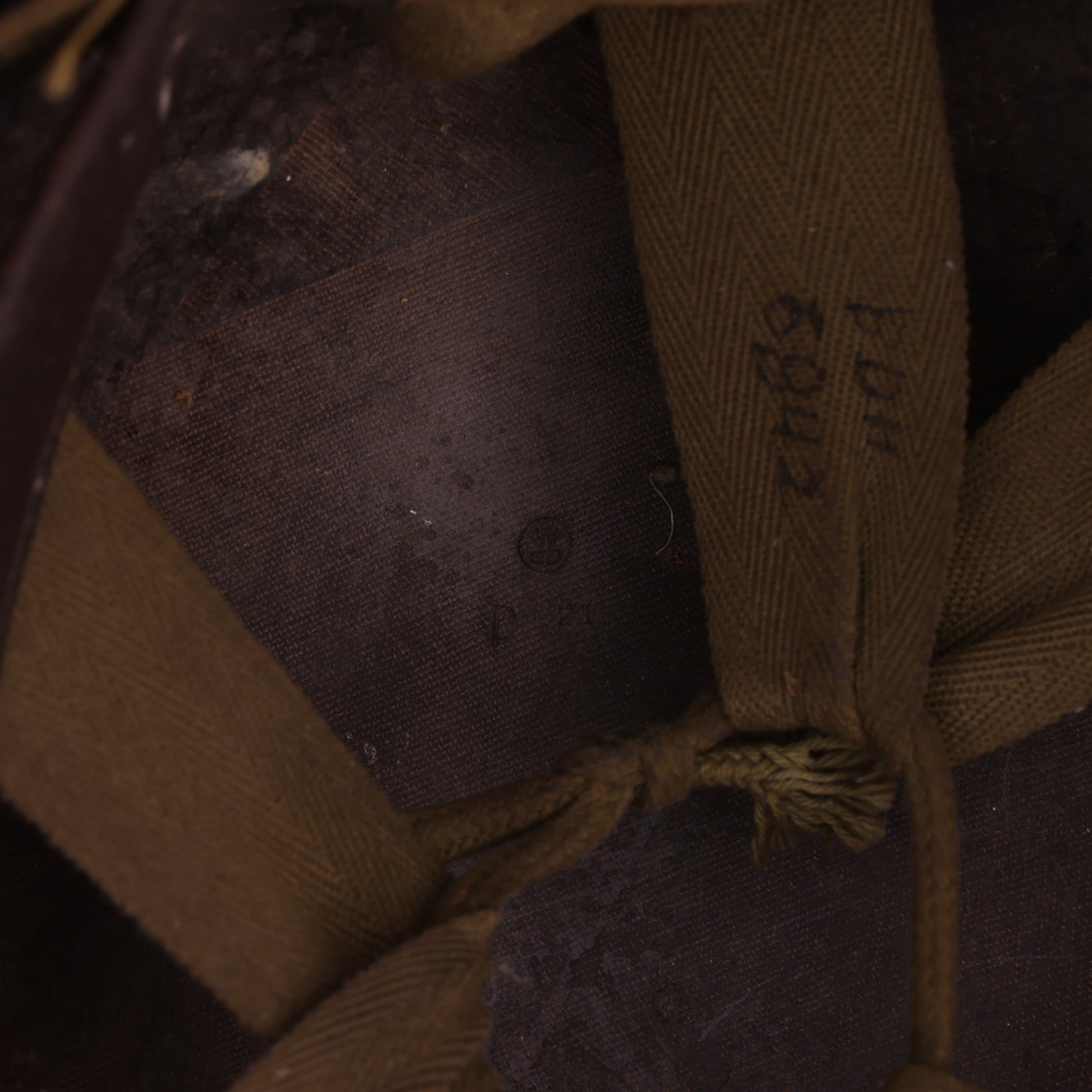 WWII U.S. Westinghouse M-1 Helmet Liner with Headband, Neckband & Leather Chinstrap Identified to Pvt. Burton D. Harrison (1942)