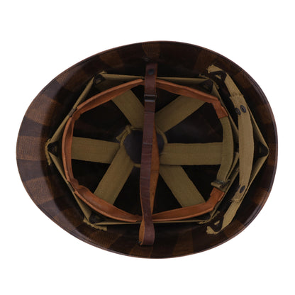 WWII U.S. Westinghouse M-1 Helmet Liner with Headband, Neckband & Leather Chinstrap (1944-45)