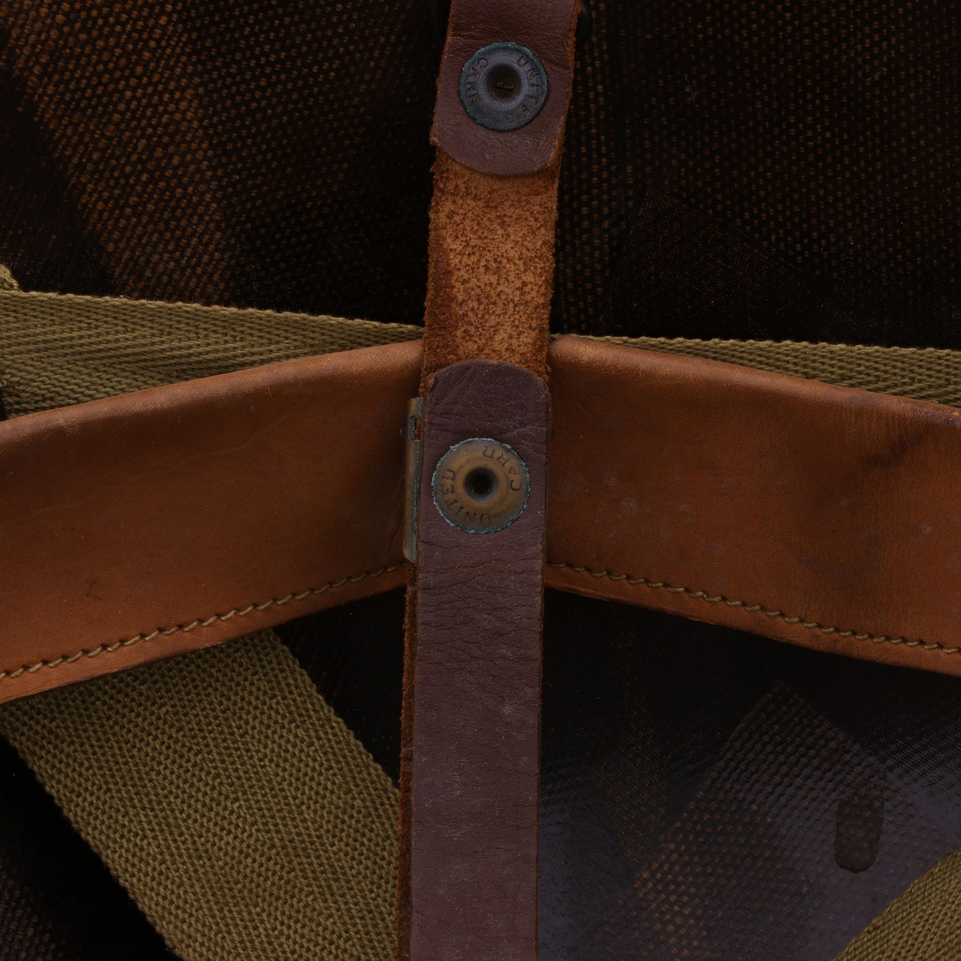 WWII U.S. Westinghouse M-1 Helmet Liner with Headband, Neckband & Leather Chinstrap (1944-45)
