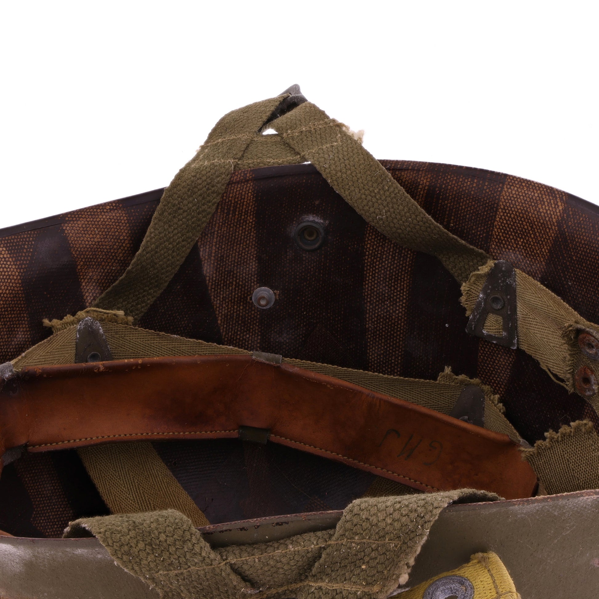 WWII U.S. Westinghouse M-2 "D-Bail" Paratrooper Helmet Liner with Headband, Neckband & Chincup (1943-44)