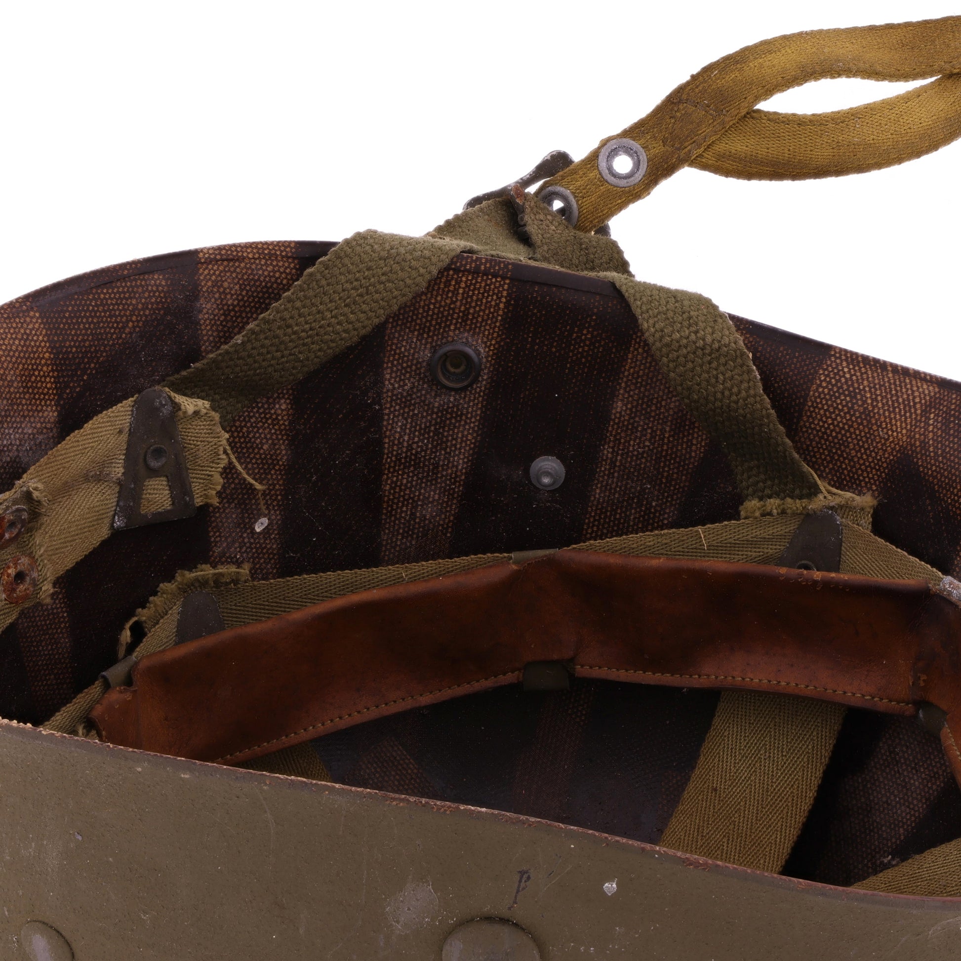 WWII U.S. Westinghouse M-2 "D-Bail" Paratrooper Helmet Liner with Headband, Neckband & Chincup (1943-44)