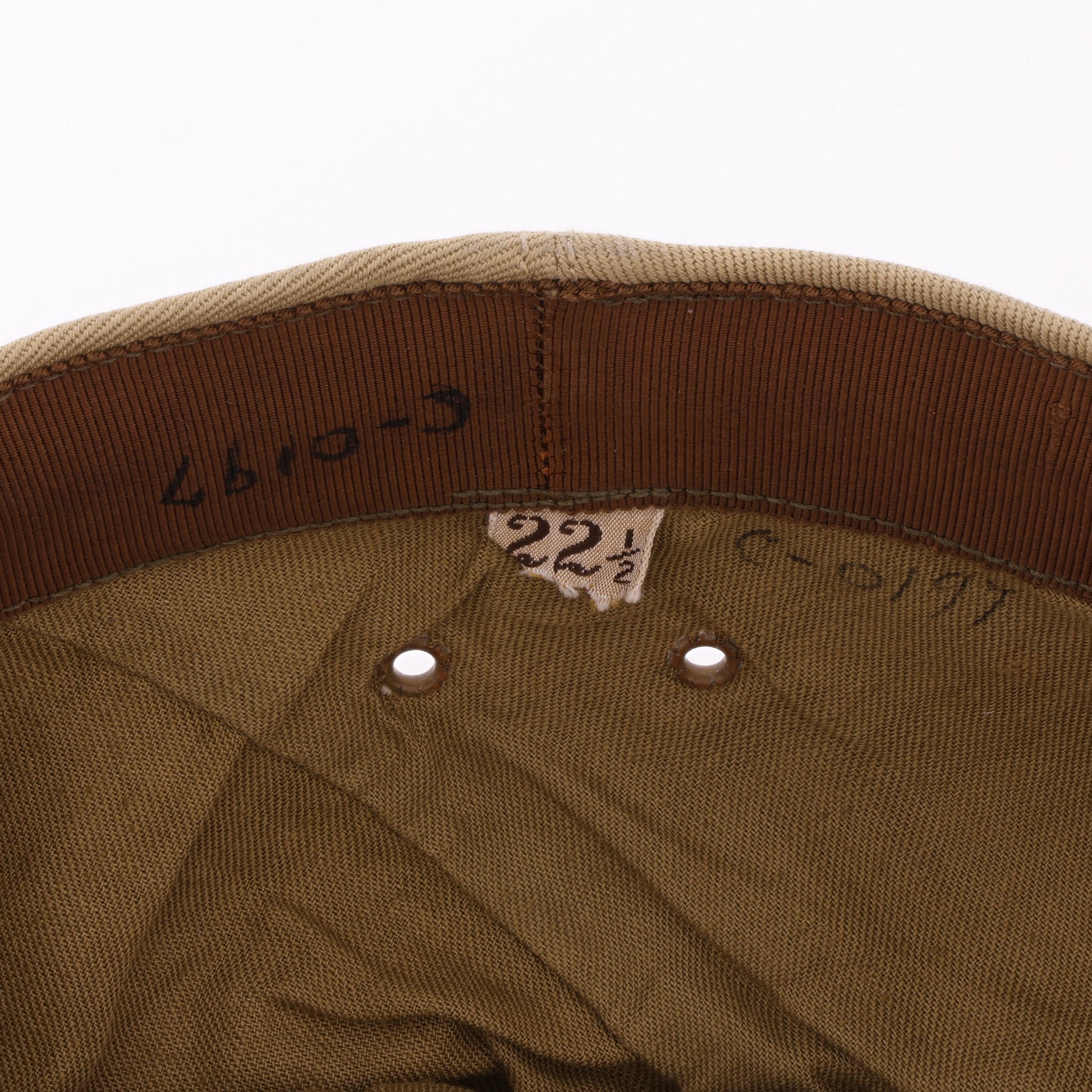 WWII U.S. Women's Army Corps (WAC) Enlisted Woman's Khaki Hobby Hat Marked with Laundry Number (Size 22 1/2)