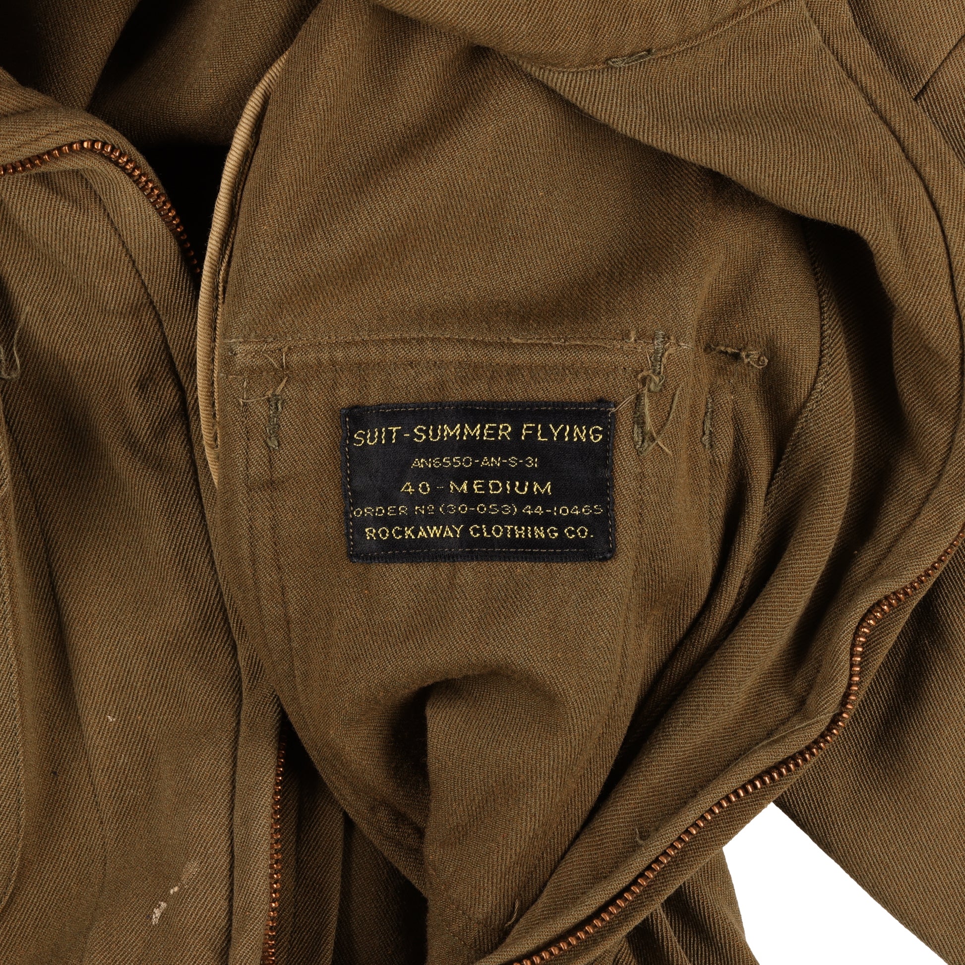 WWII USAAF AN6550 Summer Flying Suit by Rockaway Clothing Co. (Size 40 Medium)