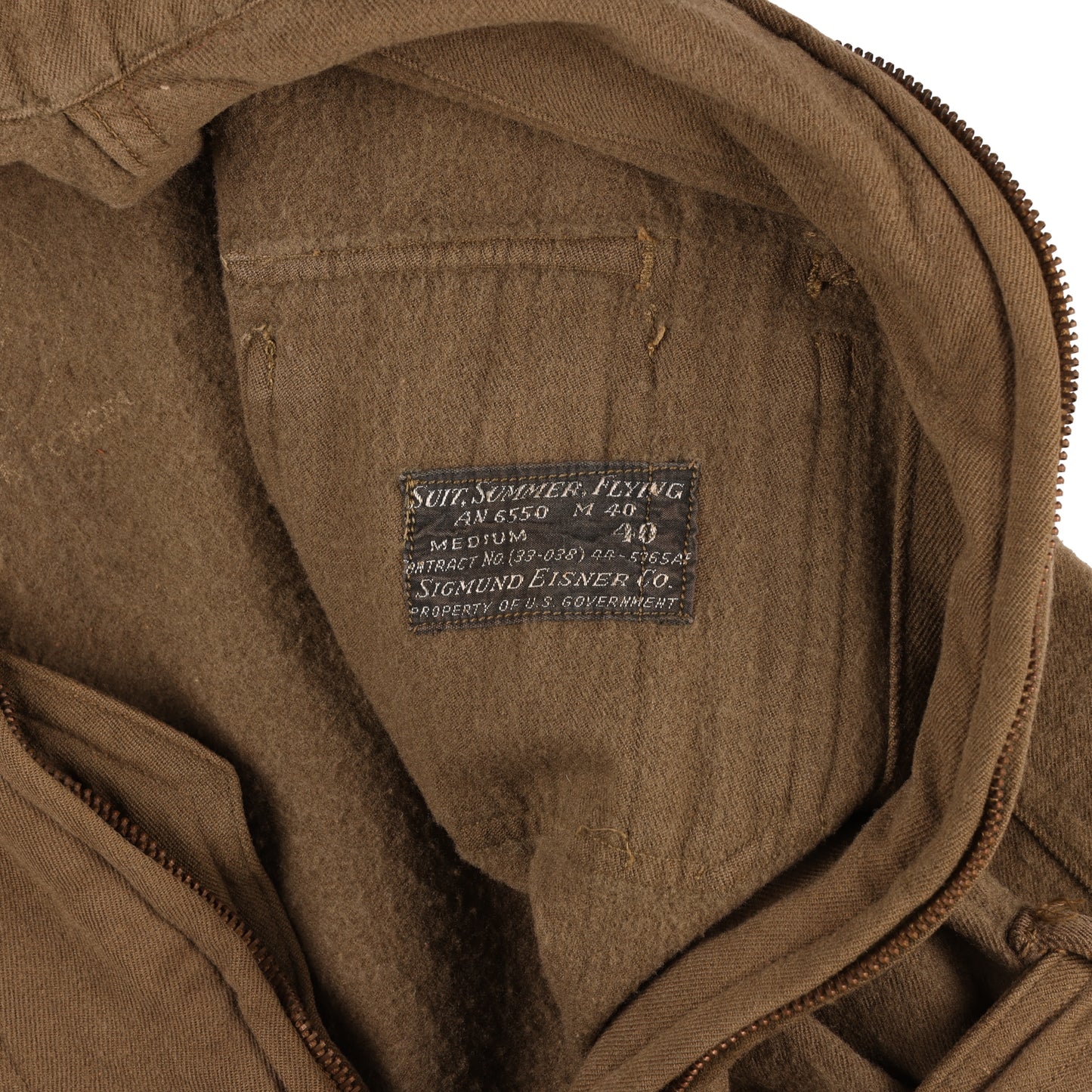 WWII USAAF AN-6550 Summer Flying Suit by Sigmund Eisner Co. (Size Medium 40)