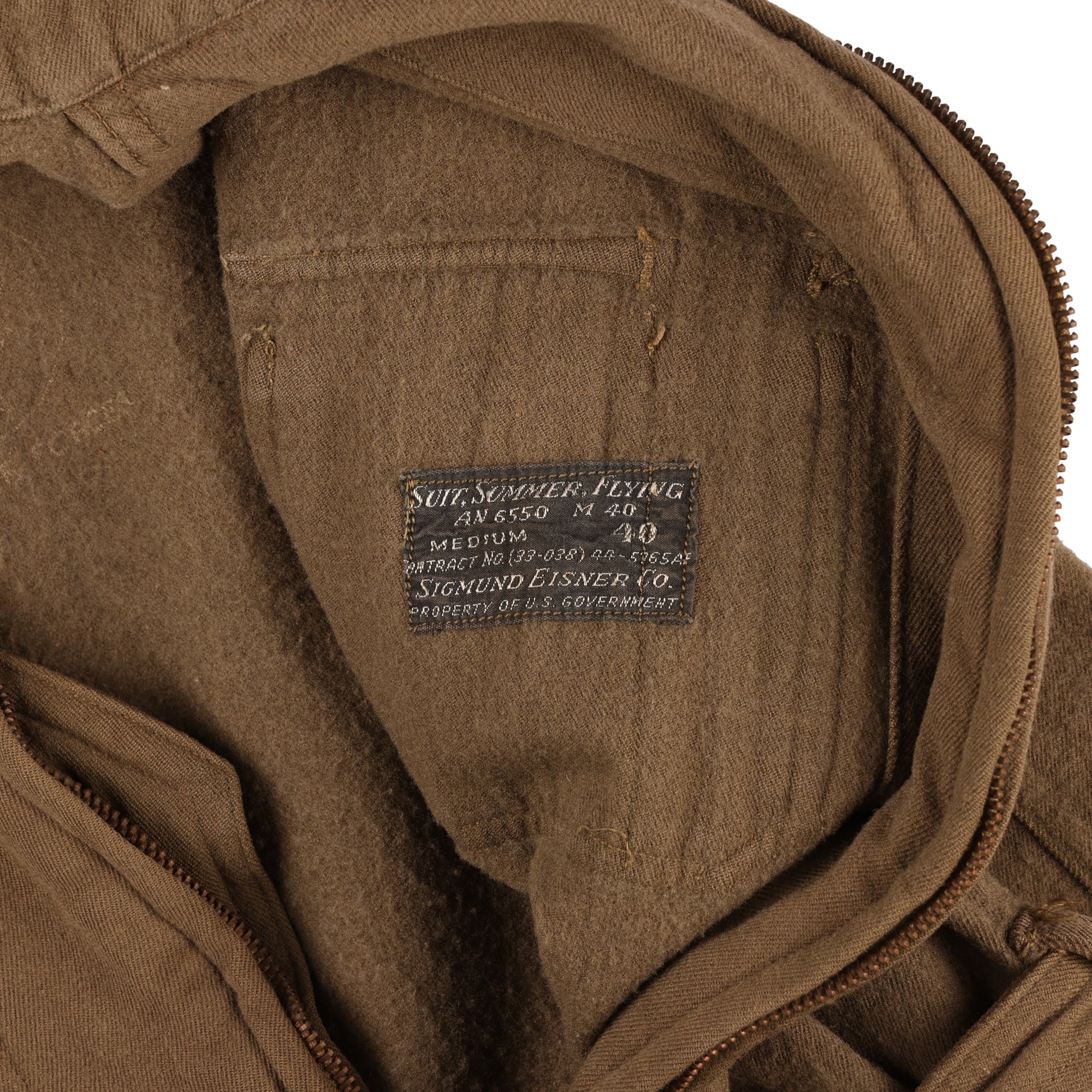 WWII USAAF AN-6550 Summer Flying Suit by Sigmund Eisner Co. (Size Medium 40)