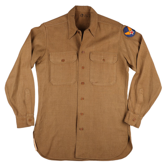 WWII USAAF Enlisted Man's M37 Wool Service Shirt Marked with Laundry Number