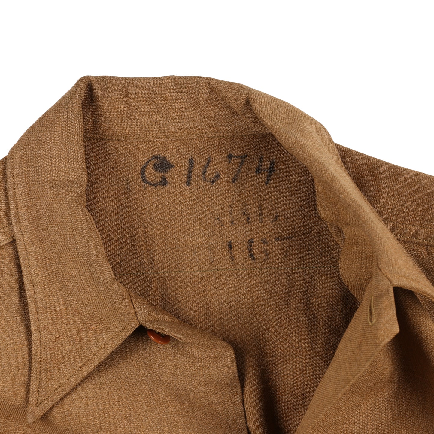 WWII USAAF Enlisted Man's M37 Wool Service Shirt Marked with Laundry Number