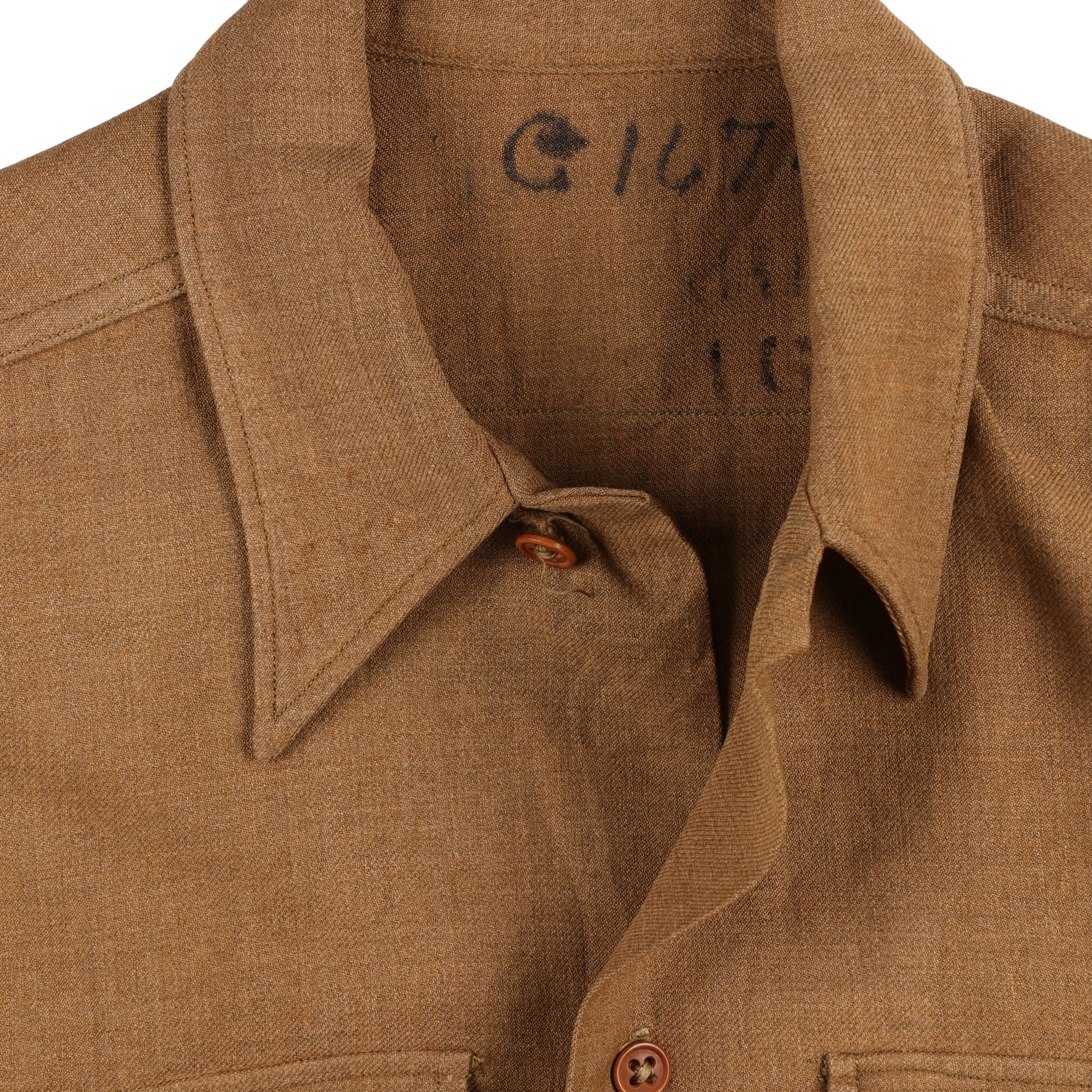 WWII USAAF Enlisted Man's M37 Wool Service Shirt Marked with Laundry Number