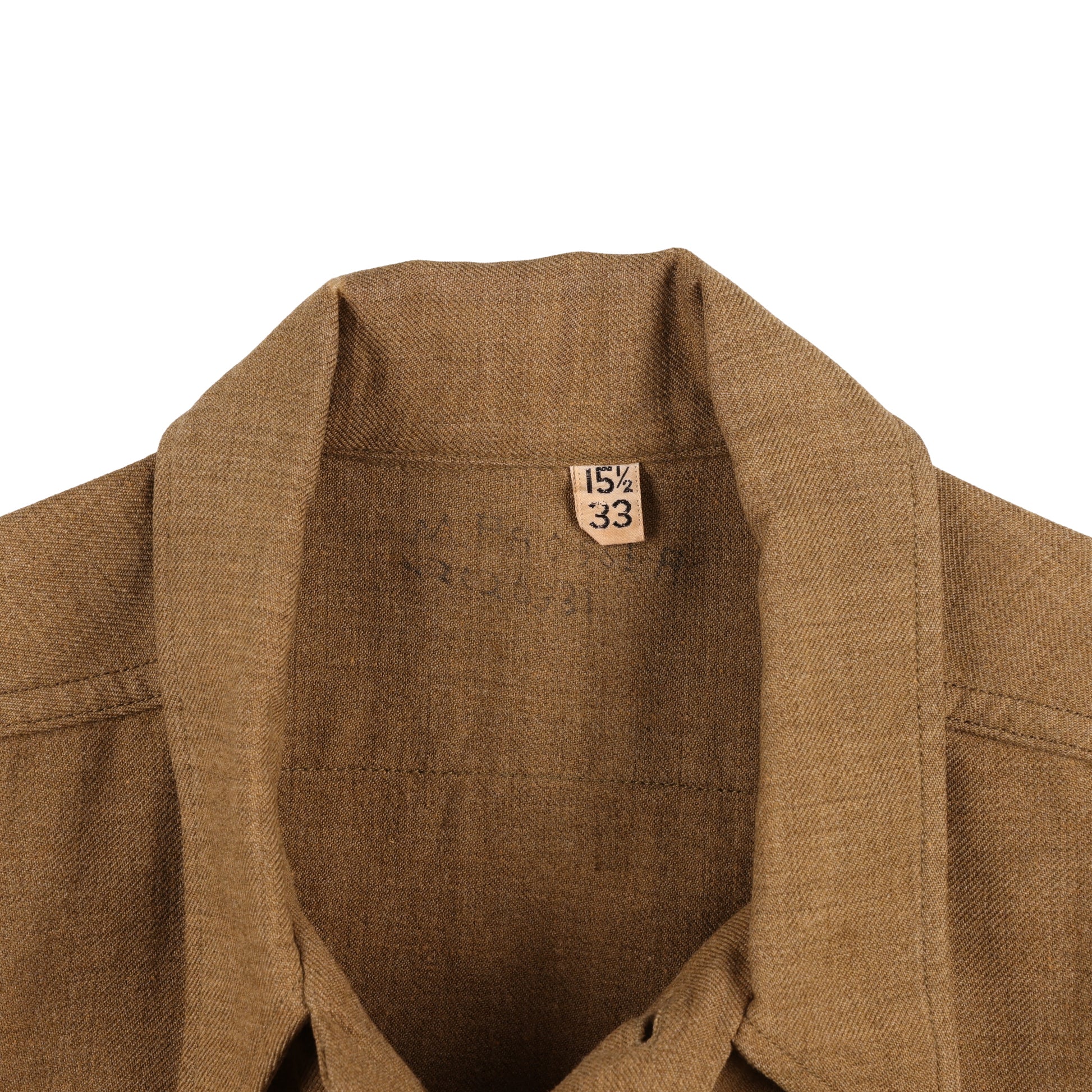 WWII USAAF Mechanic Specialist's M37 Wool Service Shirt with Gas Flap Named to "M. Prosser" (Size 15 1/2 x 33)