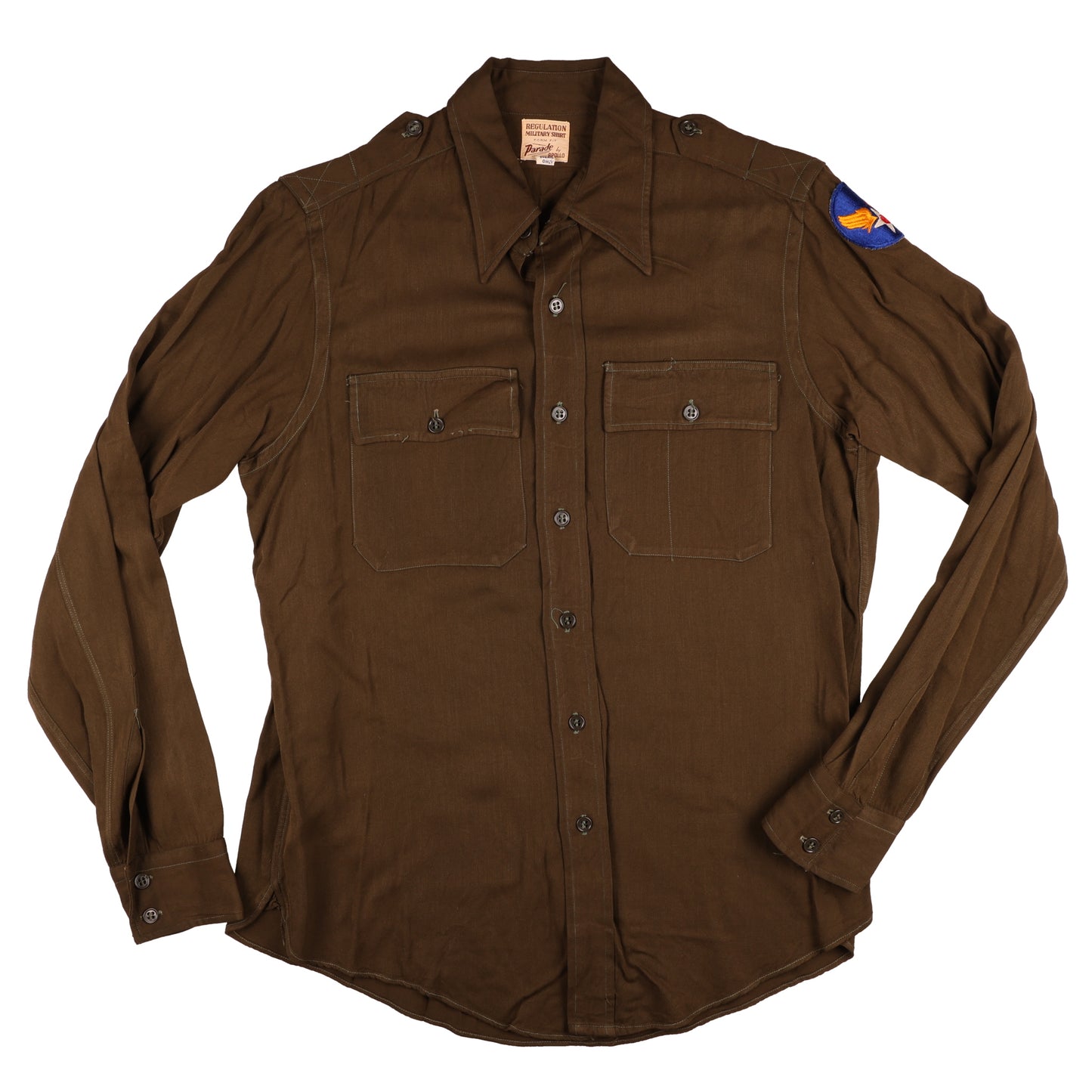 WWII USAAF Officer's Chocolate Wool Service Shirt by Apollo