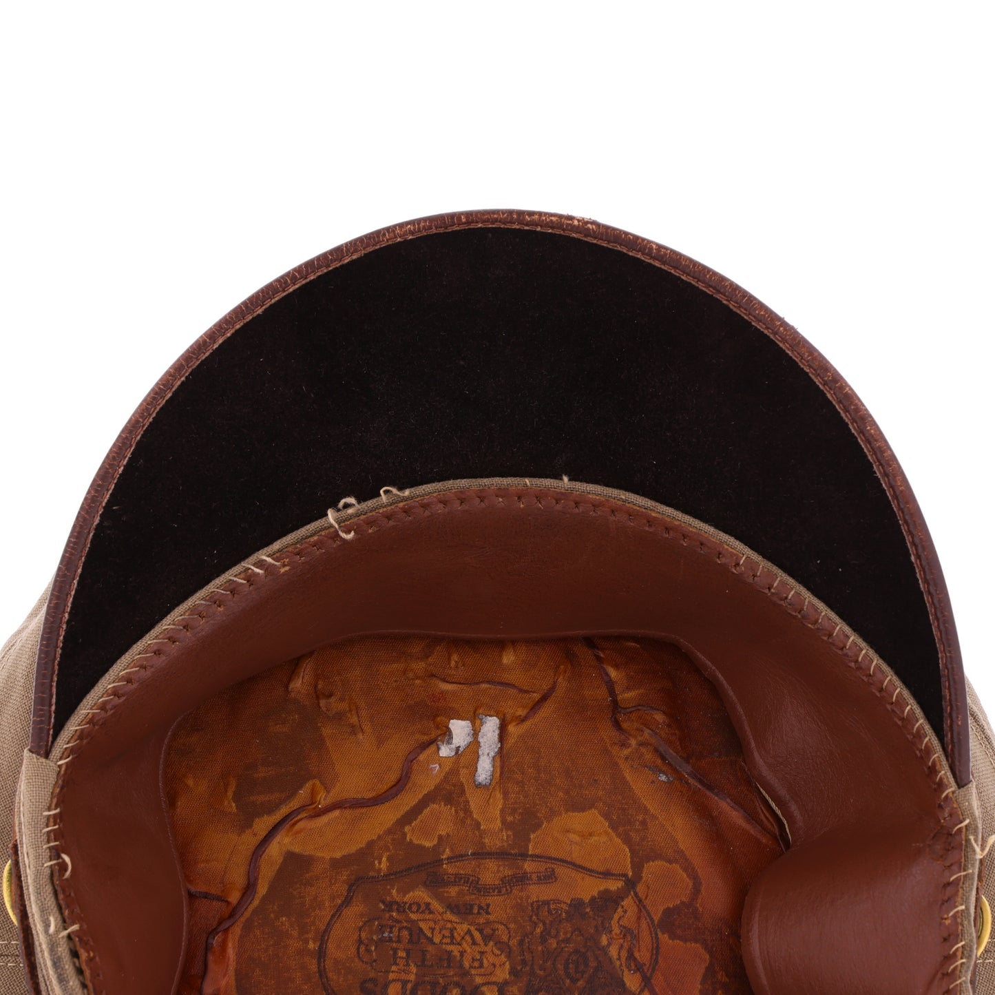 WWII USAAF Officer's Khaki Crusher Cap by Dobbs Fifth Avenue Identified to Lt. Roy J. "Stanley" Szczepaniak (Size 6 7/8)