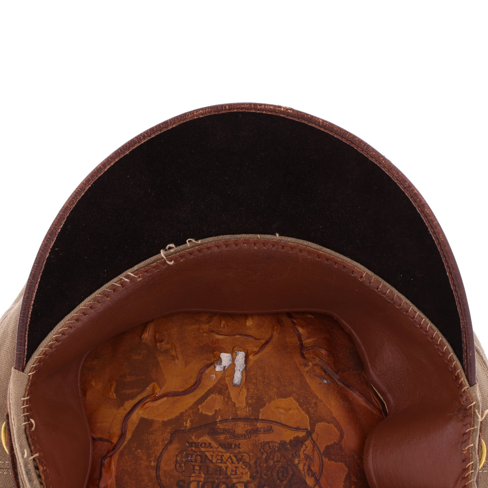 WWII USAAF Officer's Khaki Crusher Cap by Dobbs Fifth Avenue Identified to Lt. Roy J. "Stanley" Szczepaniak (Size 6 7/8)