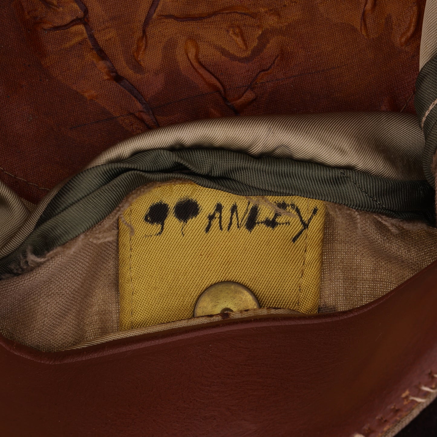 WWII USAAF Officer's Khaki Crusher Cap by Dobbs Fifth Avenue Identified to Lt. Roy J. "Stanley" Szczepaniak (Size 6 7/8)