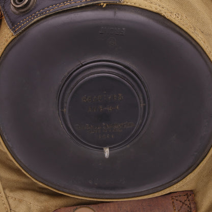 WWII USAAF Type AN-H-15 Flying Helmet by Bates Shoe Co. with ANB-H-1 Radio Receivers Identified to S/Sgt. Gordon F. Domres (Size Large)