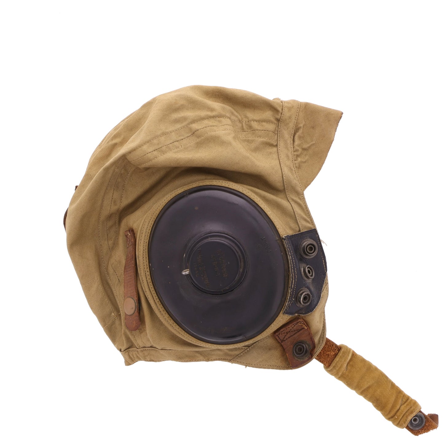 WWII USAAF Type AN-H-15 Flying Helmet by Bates Shoe Co. with ANB-H-1 Radio Receivers Identified to S/Sgt. Gordon F. Domres (Size Large)