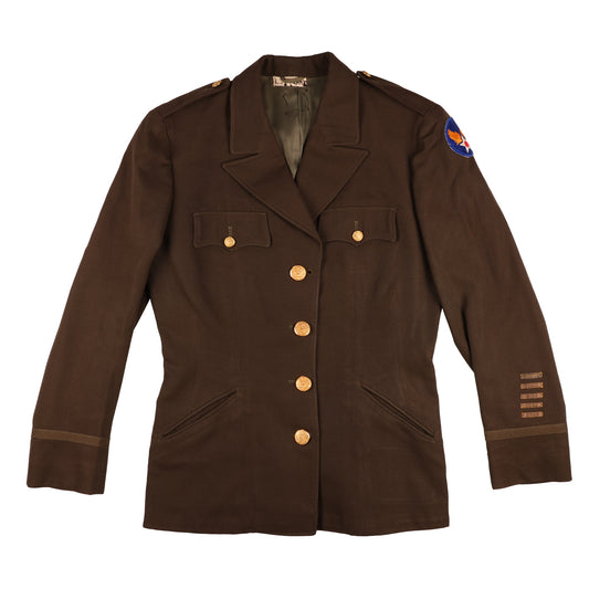 WWII USAAF Women's Army Corps (WAC) Officer's Chocolate Wool Service Jacket Named to "L. Frank"