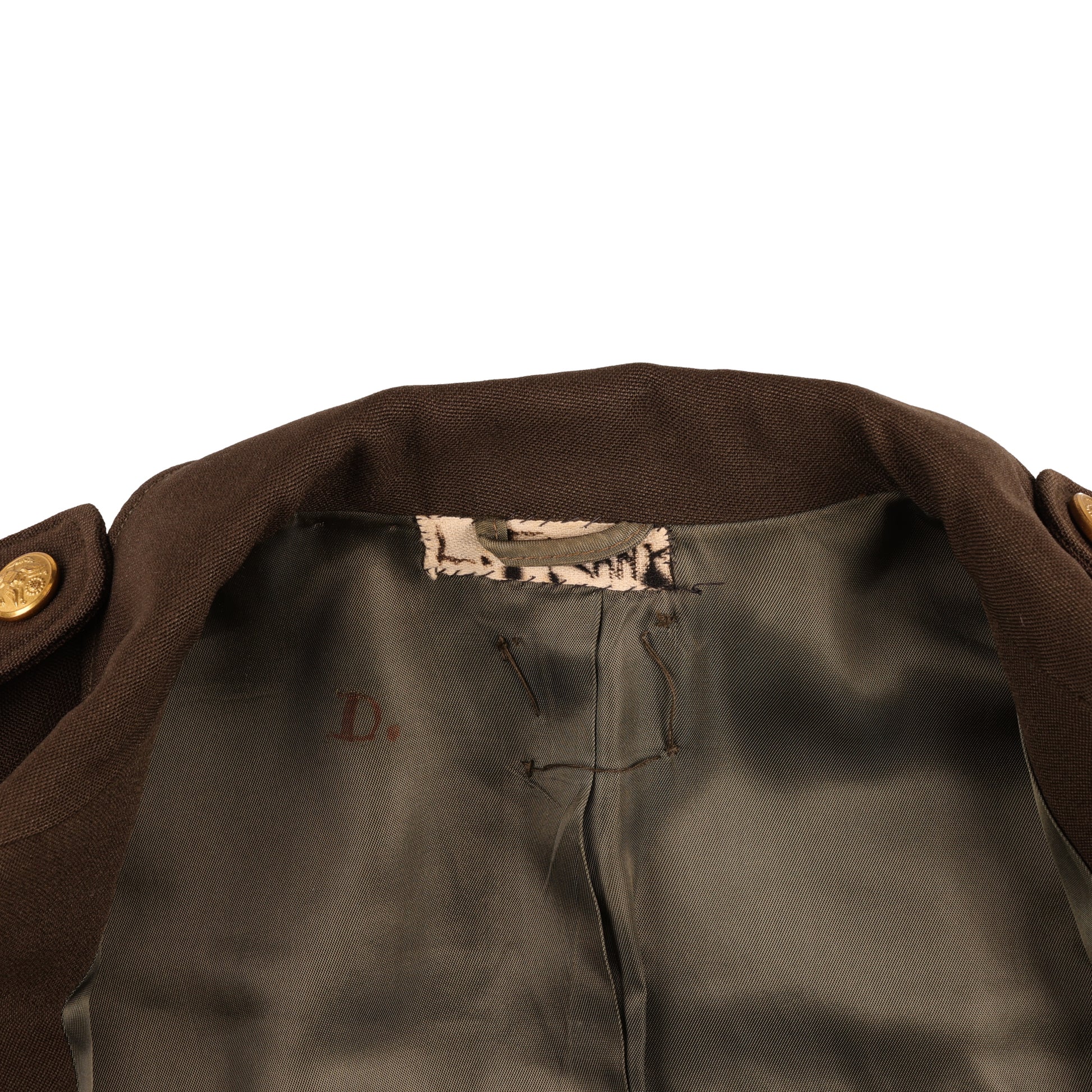 WWII USAAF Women's Army Corps (WAC) Officer's Chocolate Wool Service Jacket Named to "L. Frank"