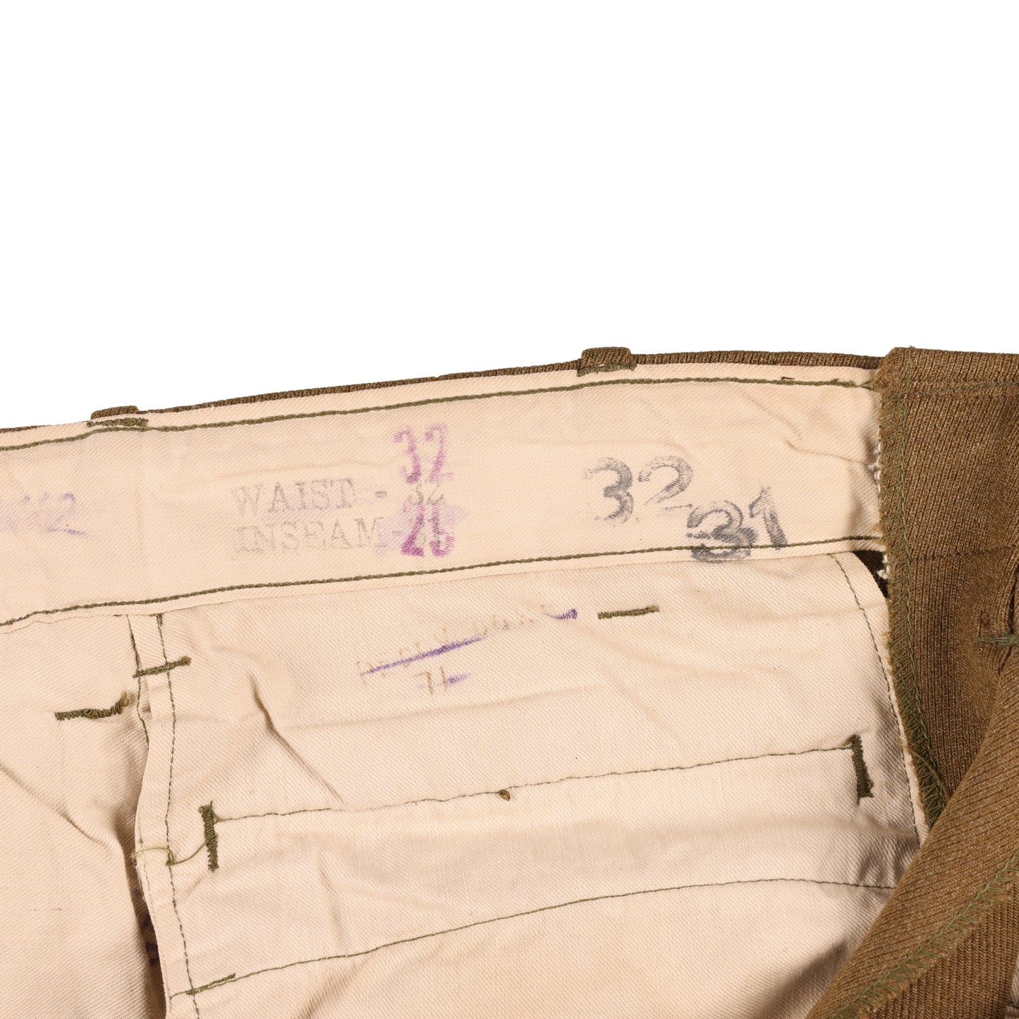 WWII USAAF Enlisted Man's Wool Service Trousers Identified to T/Sgt. Robert W. Peddycoart (Size 32 x 31)