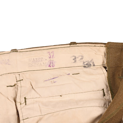 WWII USAAF Enlisted Man's Wool Service Trousers Identified to T/Sgt. Robert W. Peddycoart (Size 32 x 31)