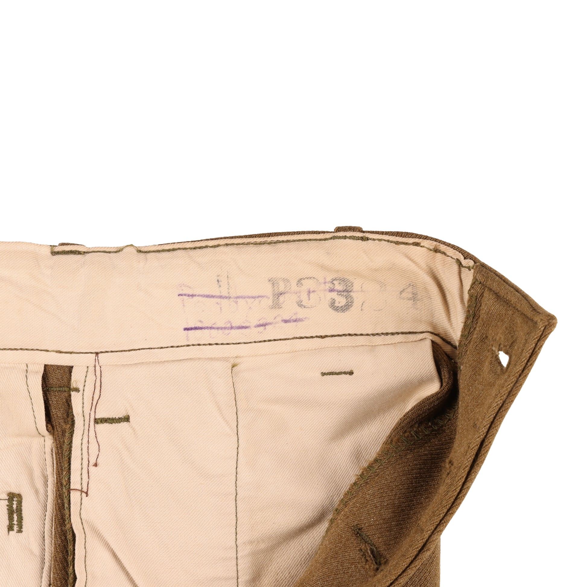 WWII USAAF Enlisted Man's Wool Service Trousers Identified to T/Sgt. Robert W. Peddycoart (Size 32 x 31)
