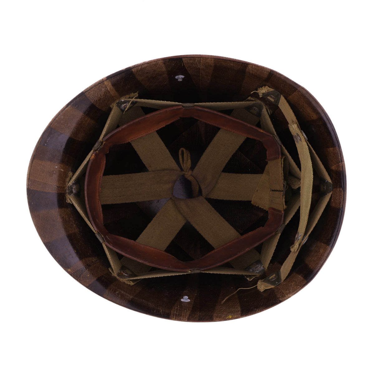 WWII USN Hardmaster's Seaman Paper Co. M-1 Helmet Liner with Headband & Neckband (1943-44)